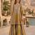 Grey & mustard tissue silk readymade suit with embroidery & mirror work