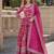 Pink viscose readymade anarkali suit with embroidery & sequence work