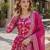 Pink viscose readymade anarkali suit with embroidery & sequence work