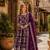 R blue viscose readymade anarkali suit with embroidery & sequin work