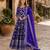R blue viscose readymade anarkali suit with embroidery & sequence work