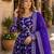 R blue viscose readymade anarkali suit with embroidery & sequence work