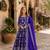Purple viscose readymade anarkali suit with embroidery & sequin work