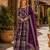 Purple viscose readymade anarkali suit with embroidery & sequence work