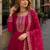 Pink georgette readymade anarkali suit with embroidery & sequence work