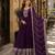 Purple georgette readymade anarkali suit with embroidery & sequence work