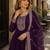 Purple georgette readymade anarkali suit with embroidery & sequence work