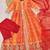 Orange chinon anarkali readymade suit with embroidery & coding work