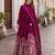 Purple silk readymade anarkali suit with embroidery & sequence work