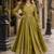 Mehendi chinon anarkali readymade suit with embroidery & coding work
