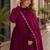 Purple silk readymade anarkali suit with embroidery & sequence work