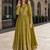 Mehendi chinon anarkali readymade suit with embroidery & coding work