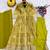 Mehendi chinon anarkali readymade suit with embroidery & coding work