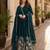 Emerald silk readymade anarkali suit with embroidery & sequence work