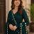Emerald silk readymade anarkali suit with embroidery & sequence work