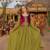 Mehendi chanderi readymade gown with embroidery & beats work