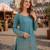 Blue silk readymade suit with zari & sequence embroidery work