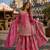 Pink silk readymade suit with zari & sequence embroidery work