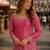 Pink silk readymade suit with zari & sequence embroidery work