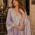 Purple silk readymade suit with real mirror & embroidery work