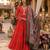 Orange roamn silk free size stitched anarkali suit with mirror lace work