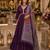 Purple roamn silk free size stitched anarkali suit with mirror lace work