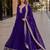 Purple georgette readymade anarkali suit with embroidery & zari work