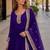 Purple georgette readymade anarkali suit with embroidery & zari work