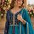 Blue georgette readymade anarkali suit with embroidery & zari work