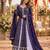Purple georgette readymade anarkali suit with embroidery & zari work