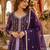 Purple georgette readymade anarkali suit with embroidery & zari work