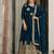 Navy georgette readymade anarkali suit with embroidery & zari work