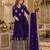 Violet georgette readymade anarkali suit with embroidery & zari work