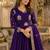 Violet georgette readymade anarkali suit with embroidery & zari work