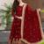 Red georgette readymade anarkali suit with embroidery & zari work