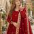 Red georgette readymade anarkali suit with embroidery & zari work