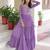 Lavender georgette readymade anarkali suit with embroidery & zari work