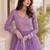 Lavender georgette readymade anarkali suit with embroidery & zari work