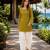 Green cotton readymade suit with digital print