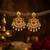 Gold plated chandbali earrings for women traditional south indian temple jewelry ruby green stone pearl drop earrings