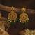 Traditional gold plated green beads & pearl drop ethnic chandbali earrings for women wedding & festive wear