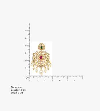 Traditional gold plated green beads & pearl drop ethnic chandbali earrings for women wedding & festive wear 4
