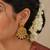 Traditional Gold-Plated Red Maroon Beads & Pearl Drop Ethnic Chandbali Earrings for Women, Wedding & Festive Wear