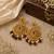 Traditional Gold-Plated Red Maroon Beads & Pearl Drop Ethnic Chandbali Earrings for Women, Wedding & Festive Wear