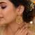 Traditional gold plated chandbali earrings for women kundan cz pearl drop ethnic peacock design earrings