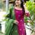 Rani jaquard  kanchi cotton with jari work kurti dupatta pant  set