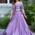 Purple Silk Zari Sequence Thread Embroidery Work lehenga Choli