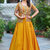 Yellow Silk Zari Sequin Thread Embroidery Work lehenga Choli