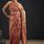 Orange color satin silk floral printed work designer saree