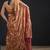 Orange color satin silk floral printed work designer saree